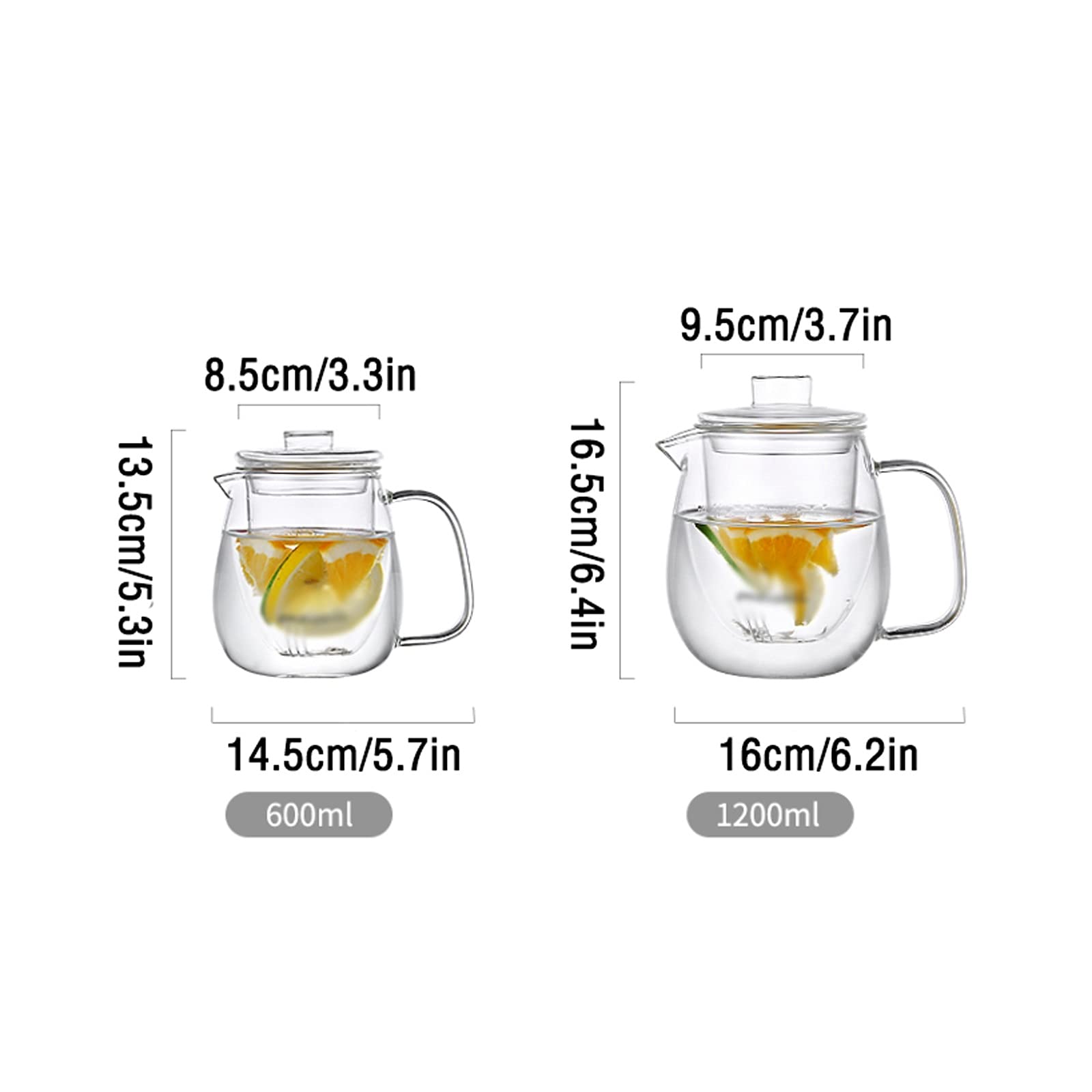 Jarra Agua Fria Jarra de vidrio simple con forro vertical Alto Borosilicate Jarra de vidrio Jugo de tetera para el hogar para el hogar, restaurante, cafetería Jarra Agua Detox Frutas ( Size : Small )