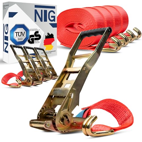 8 Stück 5000kg 10m Spanngurte mit Ergo Ratsche Langhebelratsche - TÜV/GS geprüft - Haken Ratschengurte Zurrgurt 2 teilig Spanngurt LKW Zurrgurte 50mm