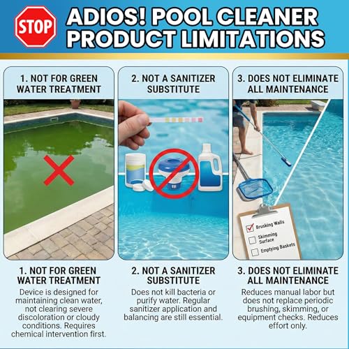 Adios! 20X Pool Cleaner and Clarifier – Restores Cloudy and Hazy Water for Above Ground and Inground Pools – Twenty Treatments per 32oz Bottle - Thumbnail 7