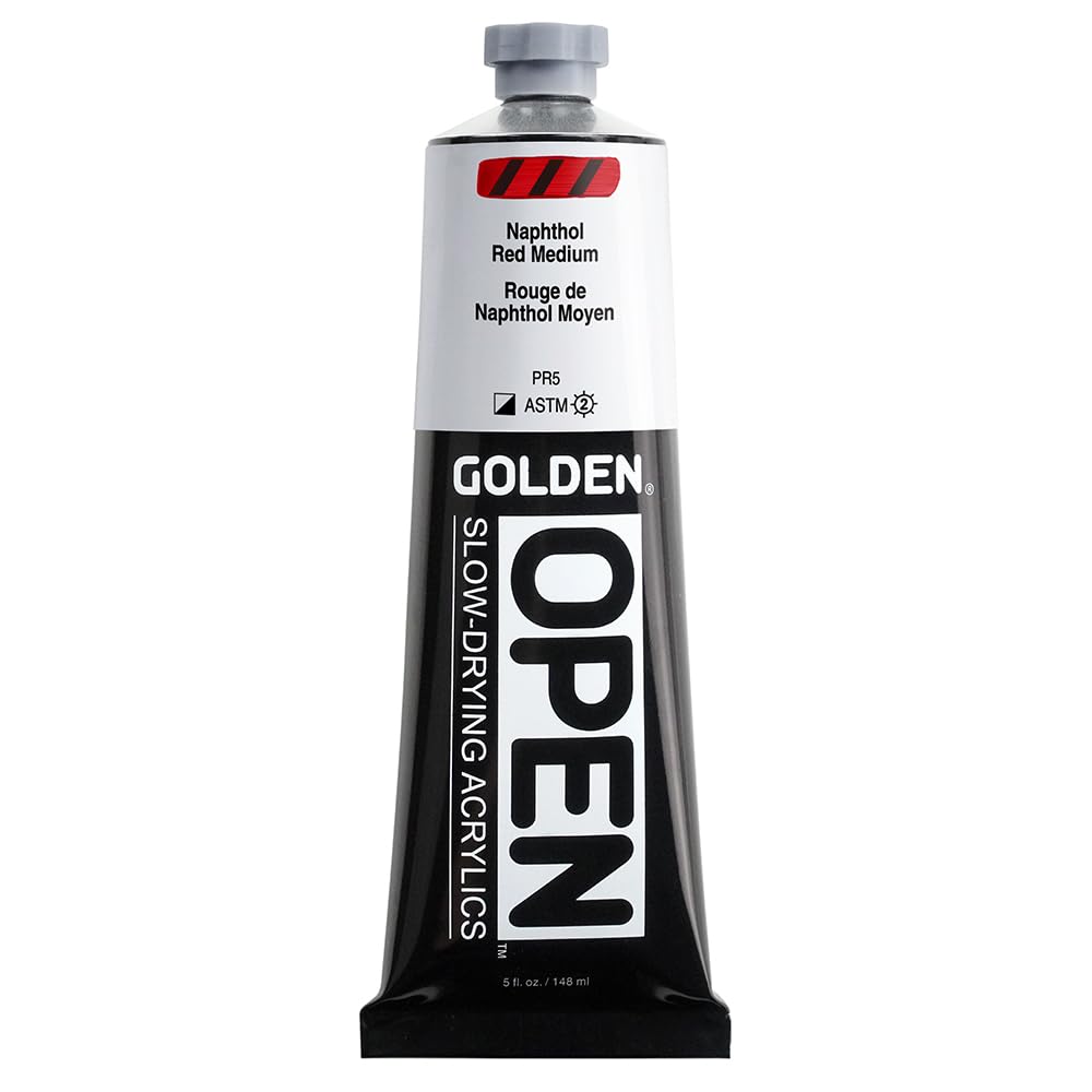 Peinture acrylique GOLDEN rouge naphtol séchage lent 150ml