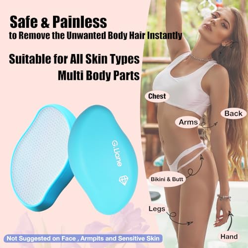 Image of Crystal Hair Eraser Glass Hair Removal Hair Remover(Ocean Blue) | Epilator Premium Painless Nano Exfoliation for Women,Natural Gentle and Efficient Shaver Trimmer on Leg Arm