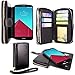 G4 Case, LG G4 Case, Cellularvilla LG G4 wallet bag Case, Premium PU Leather Flip [7 Card Slots] Pocket Case, [Zipper Wallet] with Hard Soft [Magnetic Detachable] Back Cover For LG G4 (Black)
