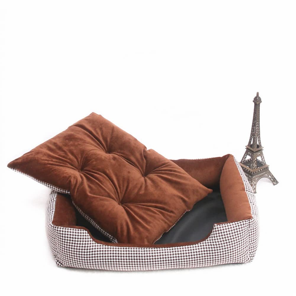 DAIHAN Cama para Perros, Cojín Reversible Desenfundable y Lavable, Cama Perro Grande con Parte Inferior Antideslizante, Cama para Mascotas Grandes Medianos y Pequeños,Café,XXL(90x68x16cm)