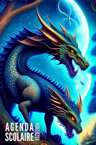 Agenda Scolaire 2023 2024: Dragon - Journalier 1 Jour par Page Pour Fille, Garçon, Étudiants, Primaire, Collège et Lycée | De Septembre 2023 à Juillet 2024