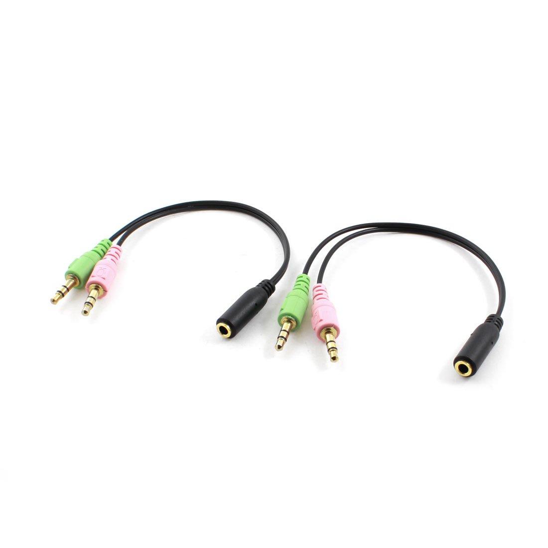 Qtqgoitem 2pcs 3.5mm 2 Male to 1 Female Headphone Converter Adapter Connector Cable 20cm (model: 7ad 24c d55 0f7 603)