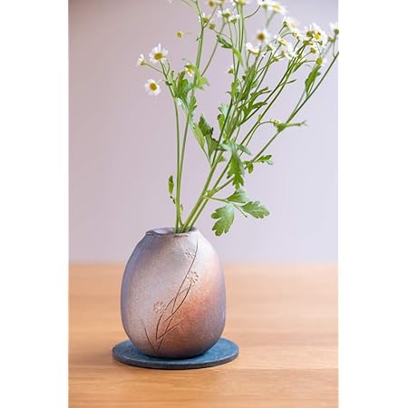 Amazon Co Jp 信楽焼 花瓶 花器 フラワーベース 一輪挿し おしゃれ 陶器 印華火色 ホーム キッチン