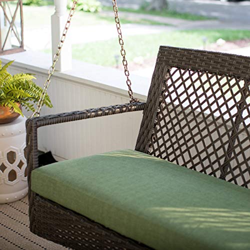 Image of Carry Bird Rattan Wicker Resin Two Seater Sofa Adults | Garden & Outdoor Hammock Double Swing With Cushions | Porch Hanging Chair | Jhula | 59 Cmoslov