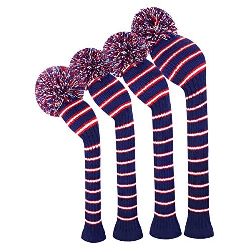Scott Edward Juego de 4 Fundas para Cabeza de Golf, Fit Driver (460 CC) Fairways híbrido/UT, Suave y cálido, Mantiene Limpio el Club, con Etiquetas de números giratorios