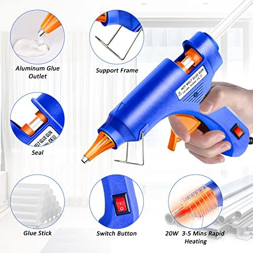 ARIEL-GXR Mini Melt Gun,20W Hot Glue Gun with Glue Sticks Heating Fast Electric Glue Gun with Support Kickstand for Arts and Crafts