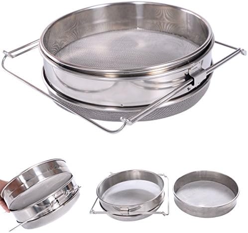 Food Strainers Stainless Steel Beekeeping Strainer Double Honey Sieve Filter Equipment sieve sieve fine mesh sieve strainer sieve set sieve for canning nectar in a sieve New