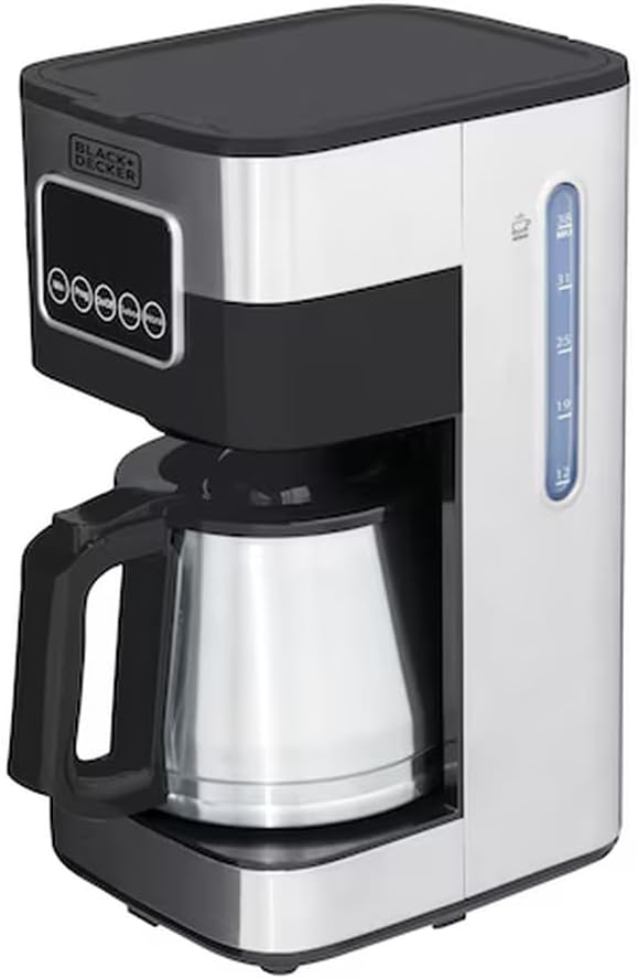 BLACK+DECKER Cafeteira Elétrica 220 V Inox, Filtro Permanente e Lavável, Capacidade 1,5 L, Ate 38 Cafézinhos, Painel Digital, Modelo CM350G-B2