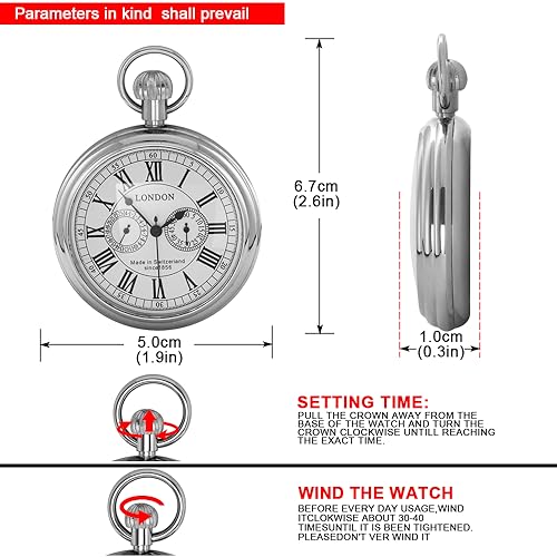 Image of Vintage Copper Train London Design Hand Winding Mechanical Pocket Watch Mens Watches