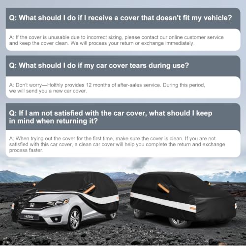 Image of 10 Layers Hatchback Car Cover Custom Fit for Honda Fit (2001-2026), Waterproof All Weather for Automobiles, Outdoor Full Cover Sun Dust Rain Protection with Cotton. Black