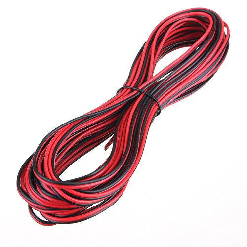 10 METERS 2 CORE BLACK RED 12V 12 VOLT EXTENSION