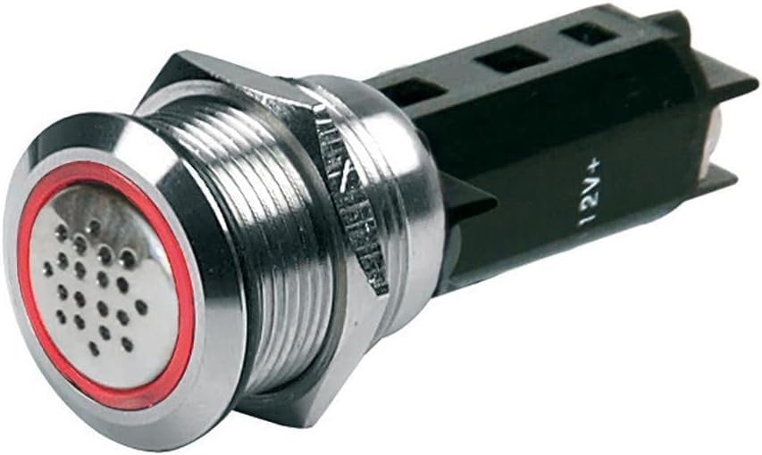 Marinco 16719824 12v Buzzer W/warning Light - Red