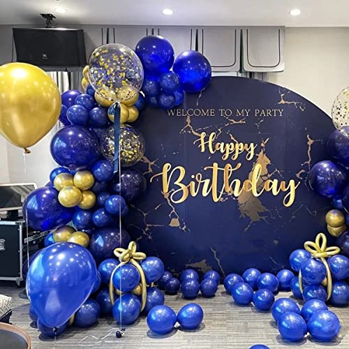 Image of 412pcs Royal Blue Balloons 18 12 10 5 Inch Blue Balloon Garland Arch Kit Different Sizes Matte Latex Balloons for Baby Shower Birthday Wedding Party Decorations