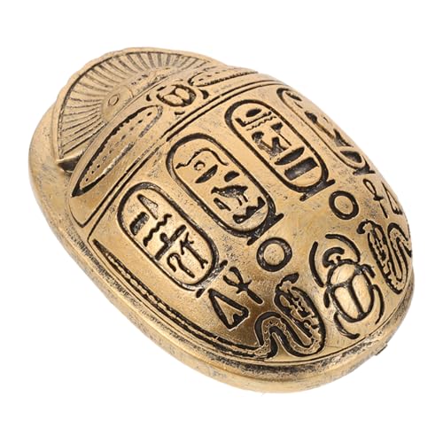 ERINGOGO Escarabajo Egipcio Decorativo de Resina con Detalles Dorados Amuleto Artesanal Único para Hogar y Oficina Figura Creativa de Escarabajo para Decoración Vintage