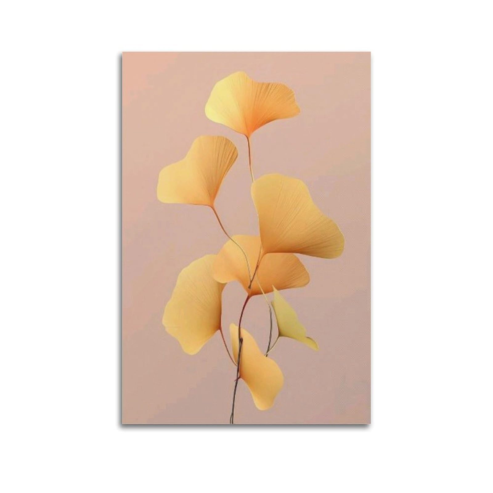 Décoration murale ginkgo moderne métal suspendre 60x90cm
