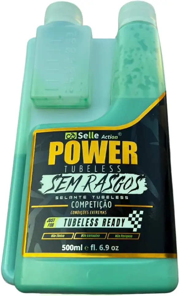Selante Power Tubeless 500ml - Vedação até 10mm - Competições e Condições Extremas - 100% Biodegradável