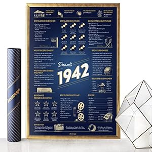 Das Große Original Damals 1942 Poster Deutschland (40×59.4cm Ungerahmt) Elegante Posterröhre. Deko Geschenke 81…