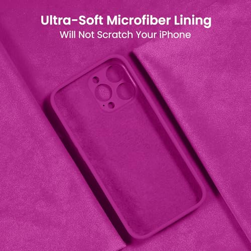 Image of FireNova Designed for iPhone 16 Pro Max Case, Silicone Upgraded [Camera Protection] Phone Case, Soft Anti-Scratch Microfiber Lining Inside, 2024, Dark Fuchsia