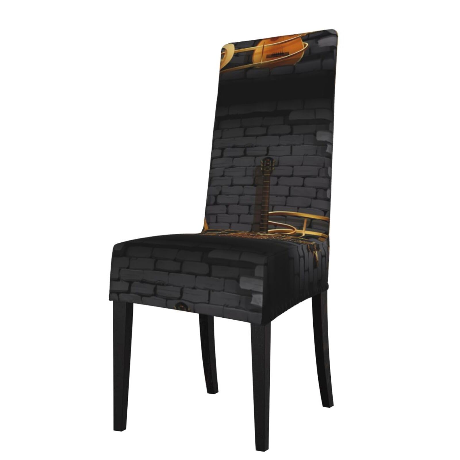 YYHHAOFA Note Guitar Prints Protection Cover for Dining Chair - Stretch Slipcovers, Easy Refresh for Your Dining Room & Event Decor