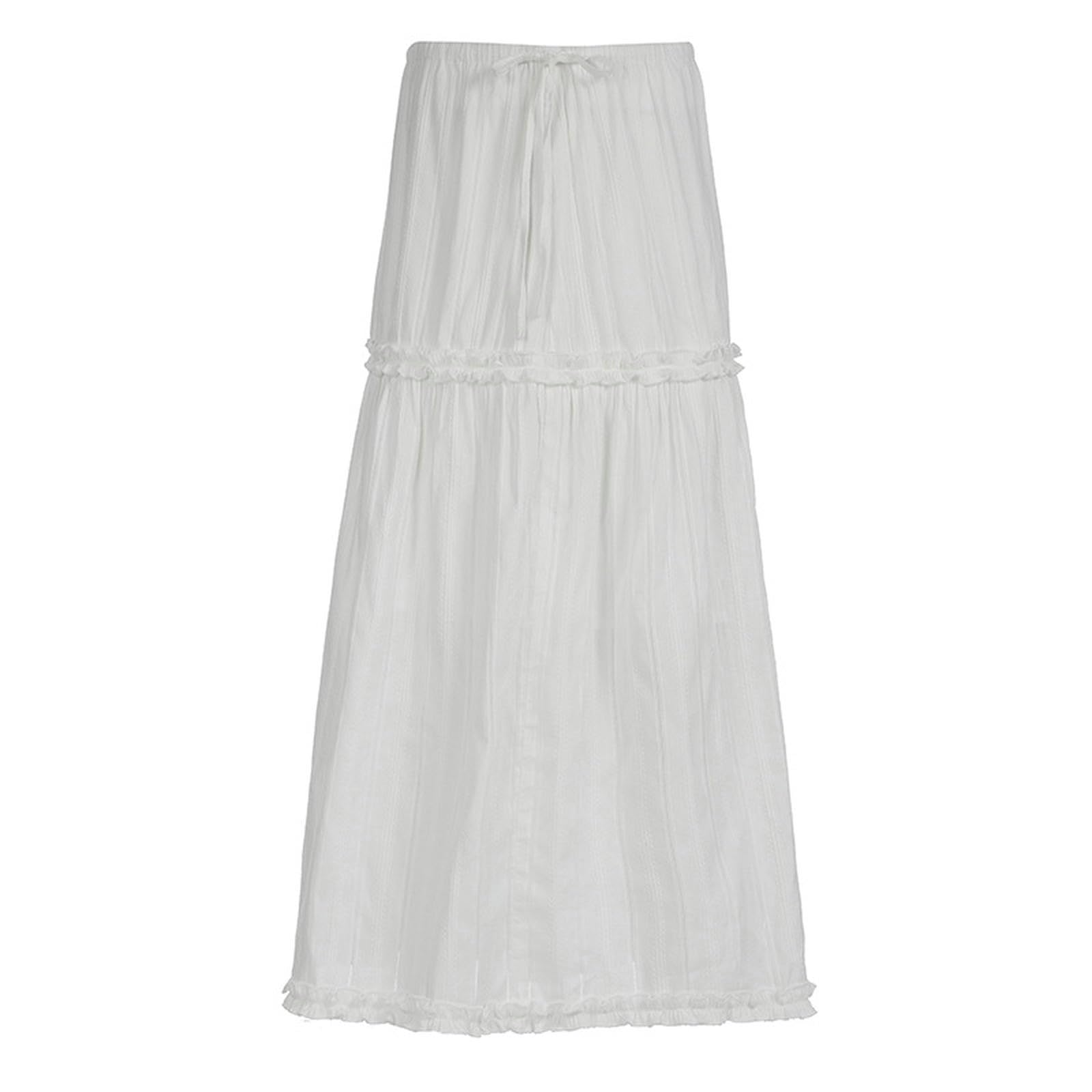 Falda de Jacquard con Volantes, diseño Informal y Holgado, para niña, Falda en Blanco y Negro Que combina con Todo - Negro - S