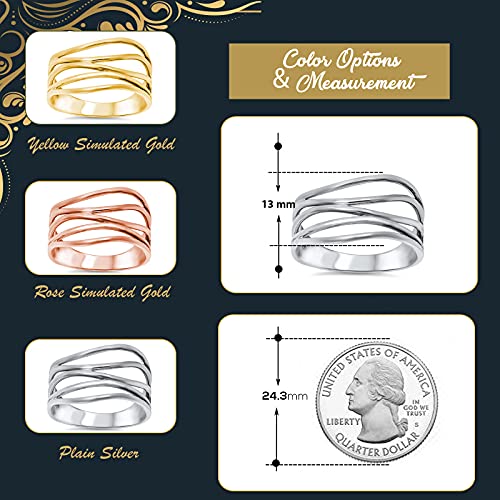 Closeoutwarehouse 925 Sterling Silver Crooked Lines Filigree Ring Size 7 #TOP4