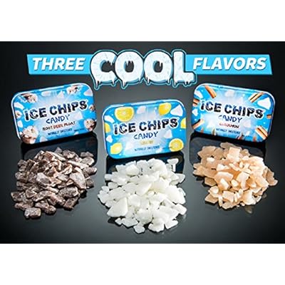 ICE CHIPS Xylitol Candy 3 Pack Assortment (Chocolate Brownie, Salted Caramel, Orange Cream)