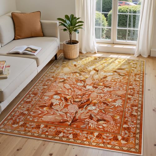 Anidaroel Botanical Floral Rug 5x7