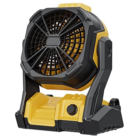 COZZYBEN 20000mAh Cordless Jobsite Fan USB Chargeable, 270° Adjustable Battery Powered Wireless Fan with LED/Hook, IP54 Rated Outdoor Camping Fan for Home, Beach, Camping & More Cover