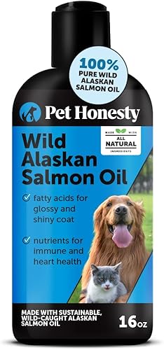 Aceite de salmón salvaje de Alaska, aceite de pescado omega-3 para perros y gatos, ácidos grasos, aceite de salmón para perros, salud de la piel y