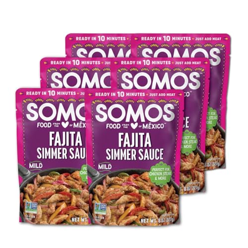Image of Somos Fajita Simmer Sauce, Mild, Gluten Free & Non-GMO, 8 Ounce (Pack of 6)