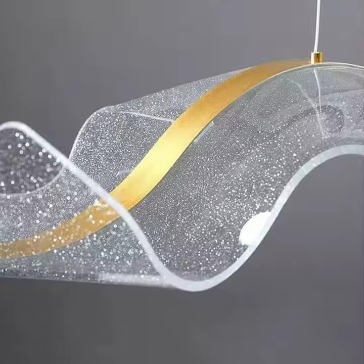 Image of Modern LED Linear Chandelier - Adjustable Hanging Pendant Light for Dining Room, Kitchen Island & Living Space