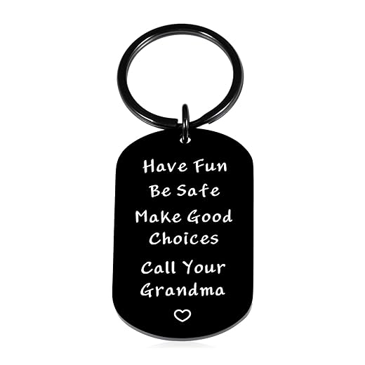 GrandSon Gift from Grandma,Christmas Stocking Stuffers for Teen Boy Girl Coming of Age Keychain Gift New Driver Keychain Gift Go to College 16 Year Old Birthday Graduation Valentines Day