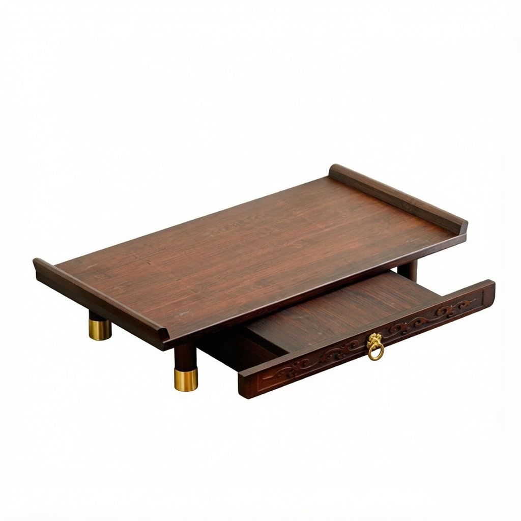 RUNZE765Z Cabinet Wooden Altar Riser Incense Burner Table(Large)