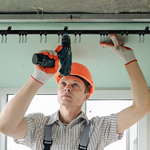 Image of Jetec Flexible Bendable Ceiling Curtain Track, 9.8ft /16.4ft (5m), Mount for Curtain System, Room Divider, Black