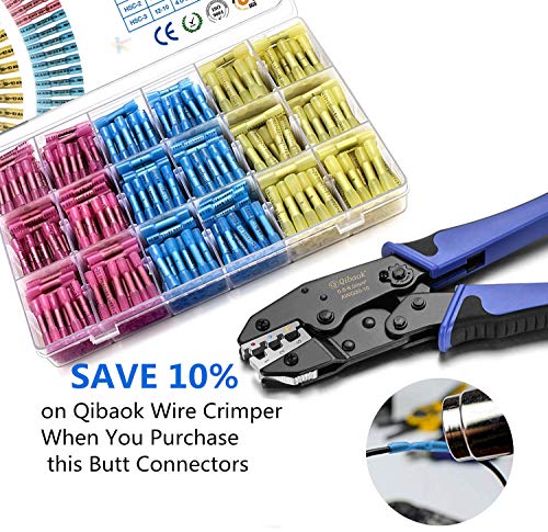 image for 660 PCS Heat Shrink Butt Connectors Qibaok Crimp Electrical Wire Conne