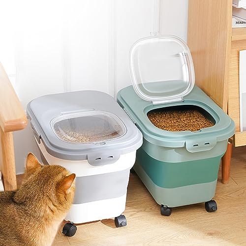 Gropecan Recipiente de Armazenamento de Comida de Cachorro Dobrável com Tampas, Hermético Farinha de