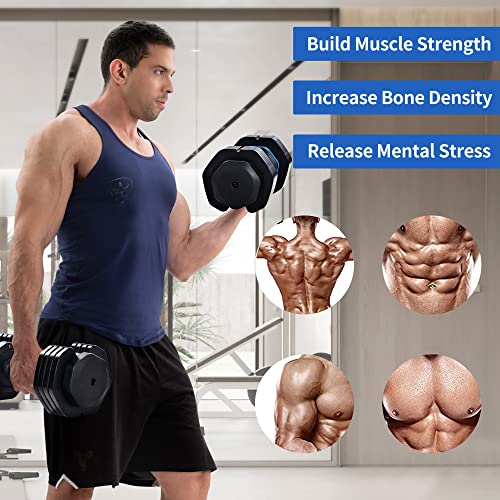 Merax 55 Pounds Adjustable Dumbbell, 1 Sec Quick Adjustment Dumbbell With Plates And Base (Black Single W/Base) #TOP2