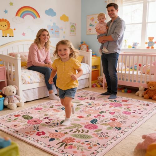Tapis bohème en matériau durable avec texture confortable