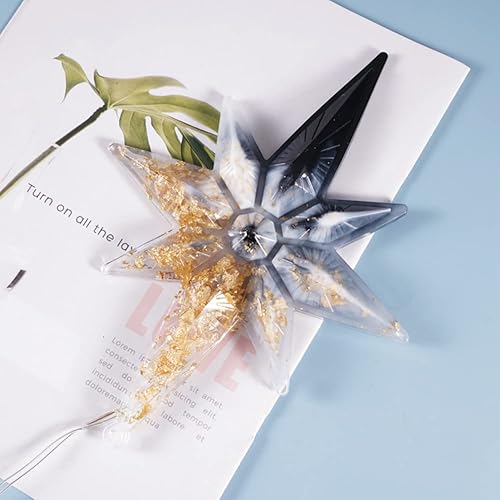 Miniatura 5 de Moldes de silicona de resina de Navidad – Moldes colgantes de estrella 3D para hacer adornos de Navidad – Decoración de manualidades epoxi DIY