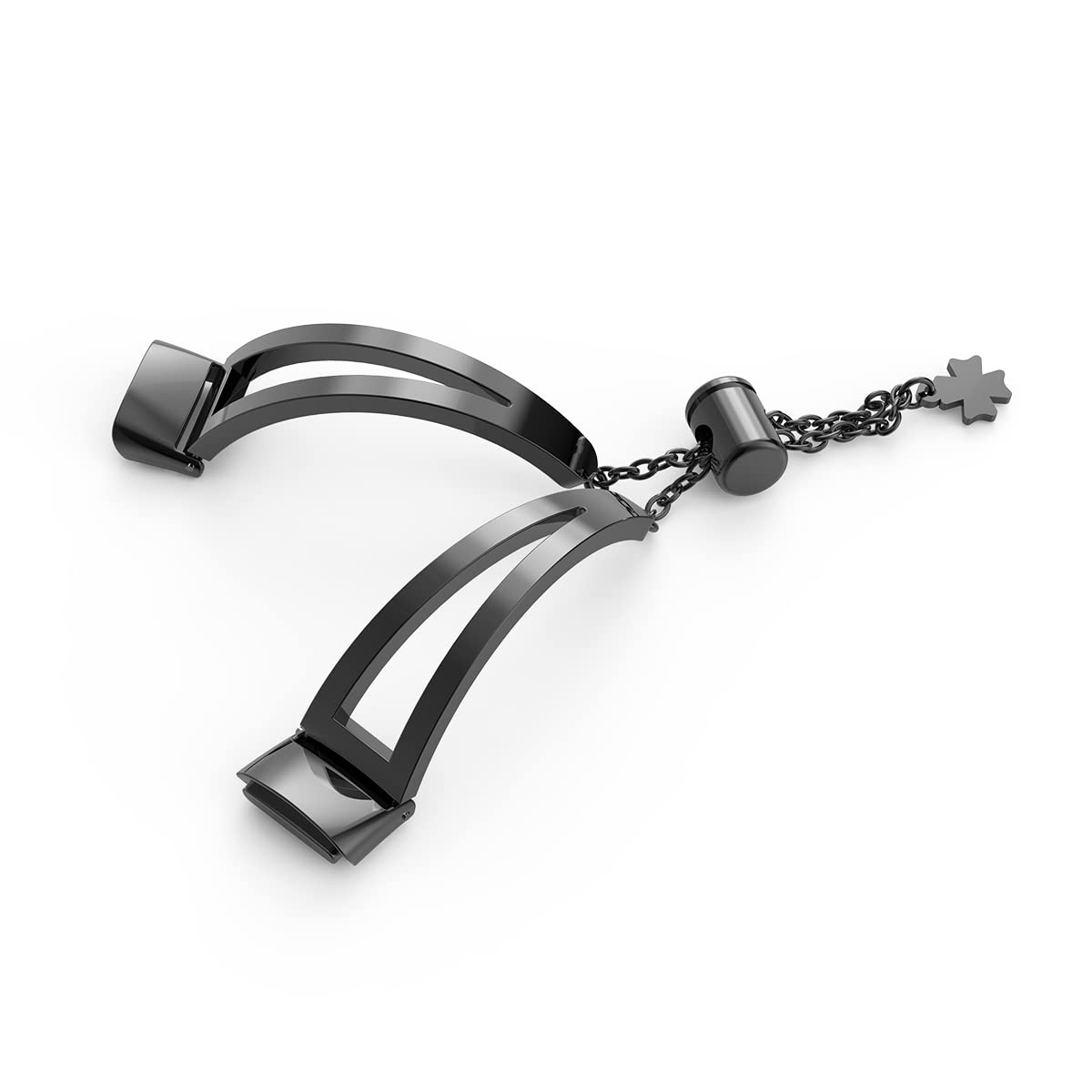 Wristband Compatible with Fitbit Luxe,KangPlus Metal Band Adjustable Fashion Women Men Wristband Replacement Strap Compatible with Fitbit Luxe - Black