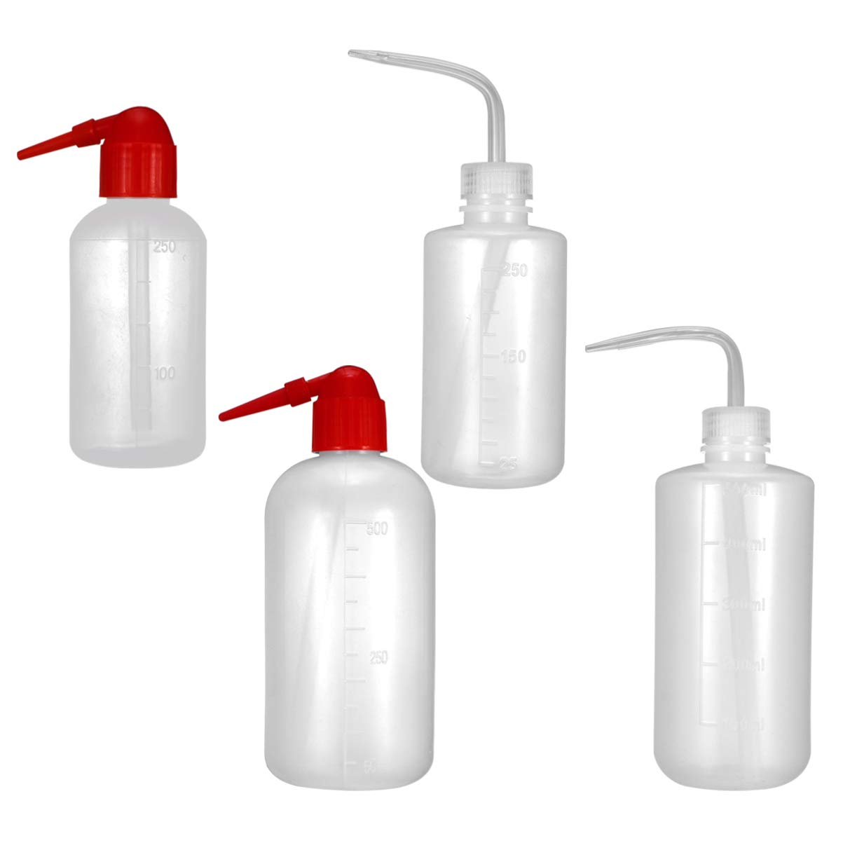 4Pcs Bent Tip Squeeze Bottle Wash Bottle Empty Applicator Bottle Narrow Mouth Label Bottle