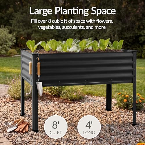 Image of Best Choice Products 48x24x30in Galvanized Raised Garden Bed, Metal Elevated Planter Box, Vegetable Garden for Backyard, Patio, Balcony, 100% Non Toxic Materials - Black