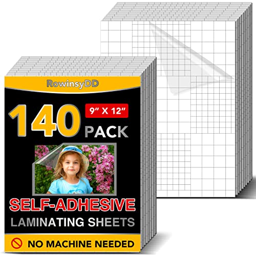 Image of 140 PCS Self-Adhesive Laminating Sheets, 9 x 12 Inches Self Adhesive Contact Paper, No Heat No Machine Needed Self Sealing Laminate Sheets