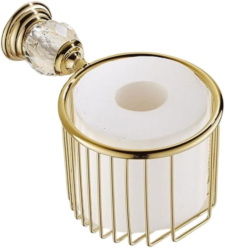 Soap Dishes, Golden Crystal Bath Hardware Set Towel Rack Bar Paper Holder Dish(Towel Ring Only)