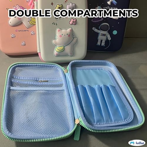 Image of FunBlast Dinosaur Pencil Case for Boys, Pencil Case Organizer, Dinosaur Pouch, Pouch for Kids Stylish, Kids Geometry Boxes for Boy -Green