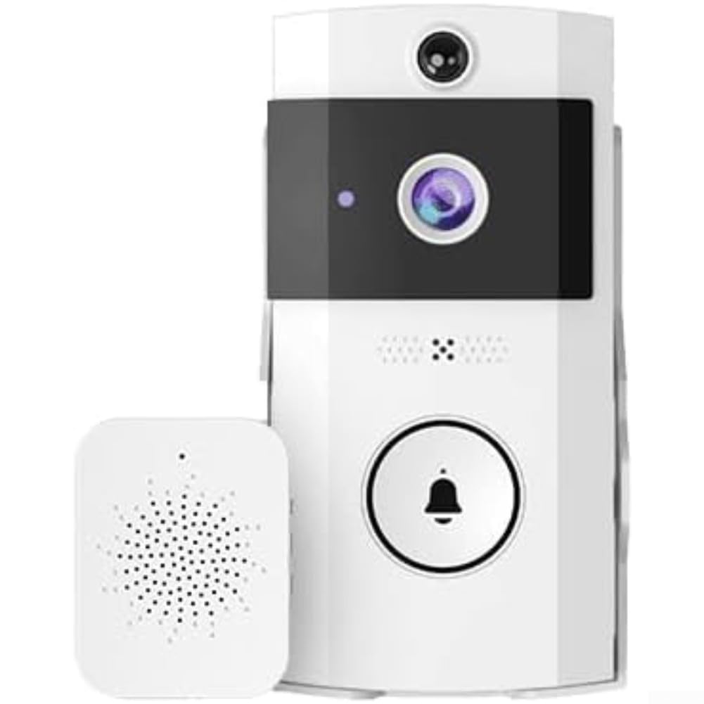 Timbre inalámbrico con video para control de aplicaciones y conversaciones bidireccionales, batería de larga duración, timbre inteligente para seguridad del hogar para alertas de movimiento