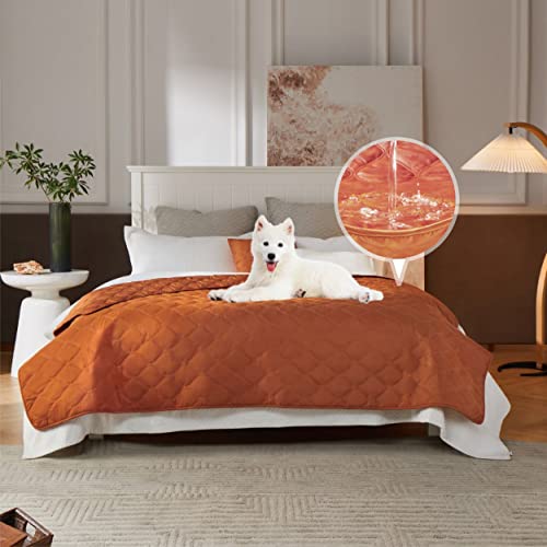 Allisandro Housse de canapé réversible et imperméable pour animal domestique - Grande couverture pour chiens et chats - 203 x 142 cm - Orange Cover